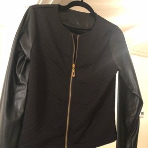 Black quilted jacket